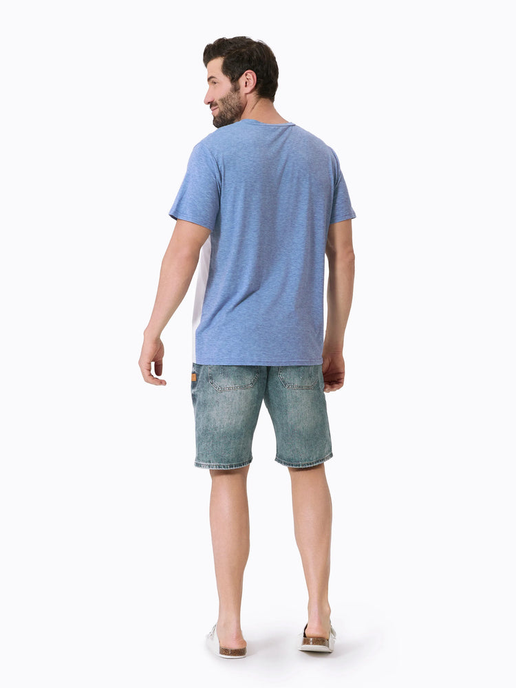 Family Matching Outfit: Floral Smocking Casual Suit BLUEWHITE