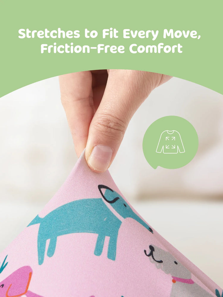 Bambus Pyjama Set 2-teilig Kindlich Animal Print Eng anliegendes Pyjama-Set für Baby/Kleinkind Fuchsie