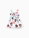 Robe blanche à imprimé floral Minnie et nœud papillon pour bébé fille Disney Mickey et ses amis