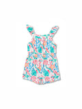 Ocean Vibes Toddler Girl Tropical island Romper Green