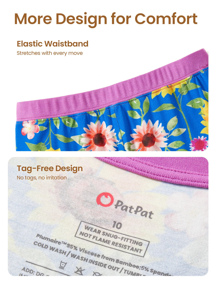 Pyjama de Noël/Halloween pour tout-petits/enfants Ensemble de pyjama 3 pièces en bambou Look 2 en 1 pour 4 saisons (ajustement parfait) Bleu