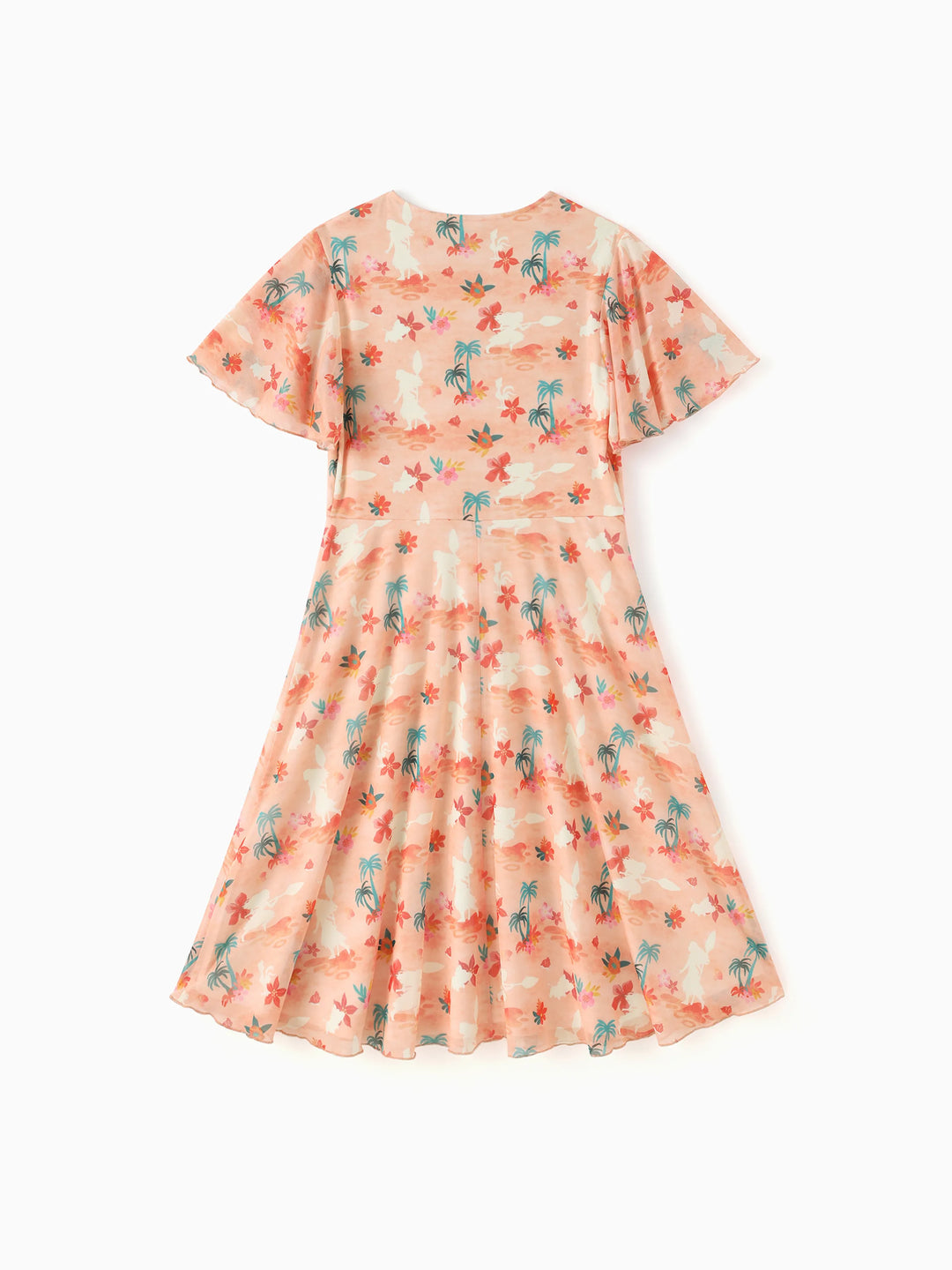 Disney Princess Mommy and Me Moana Tropical Floral V-neck Dress Orange