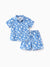 Ocean Vibes Toddler Boy Tropical Shirt & Shorts Set Blue