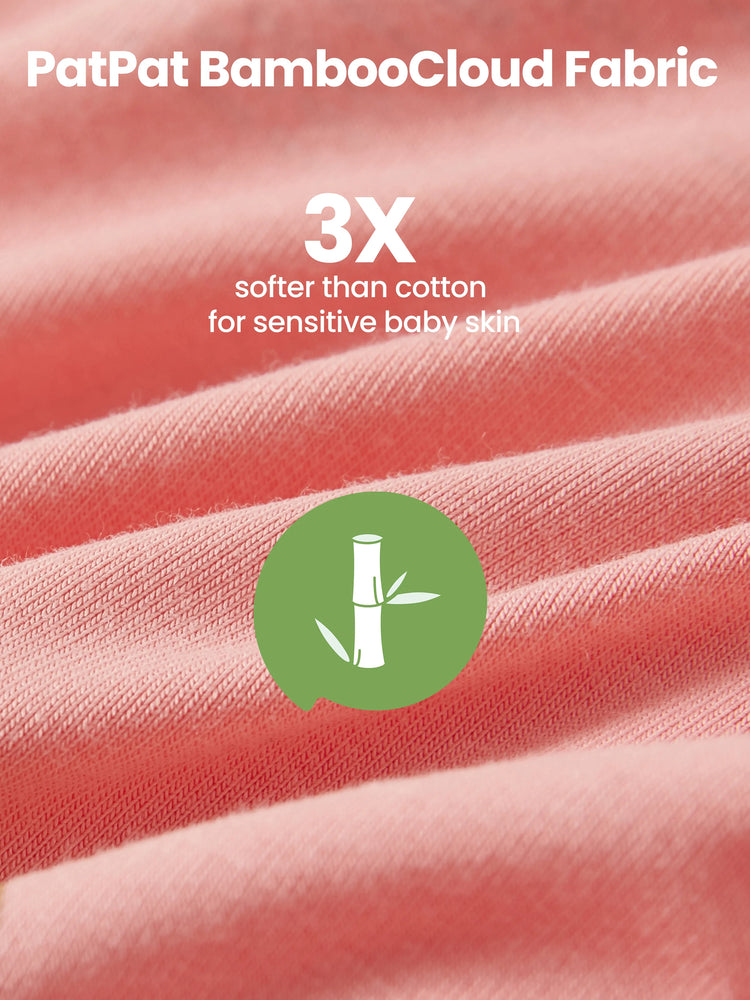 Bambus Baby Junge / Mädchen Kindliches Tiermuster 2-Wege-Reißverschluss Strampler Footie  Orange Rot