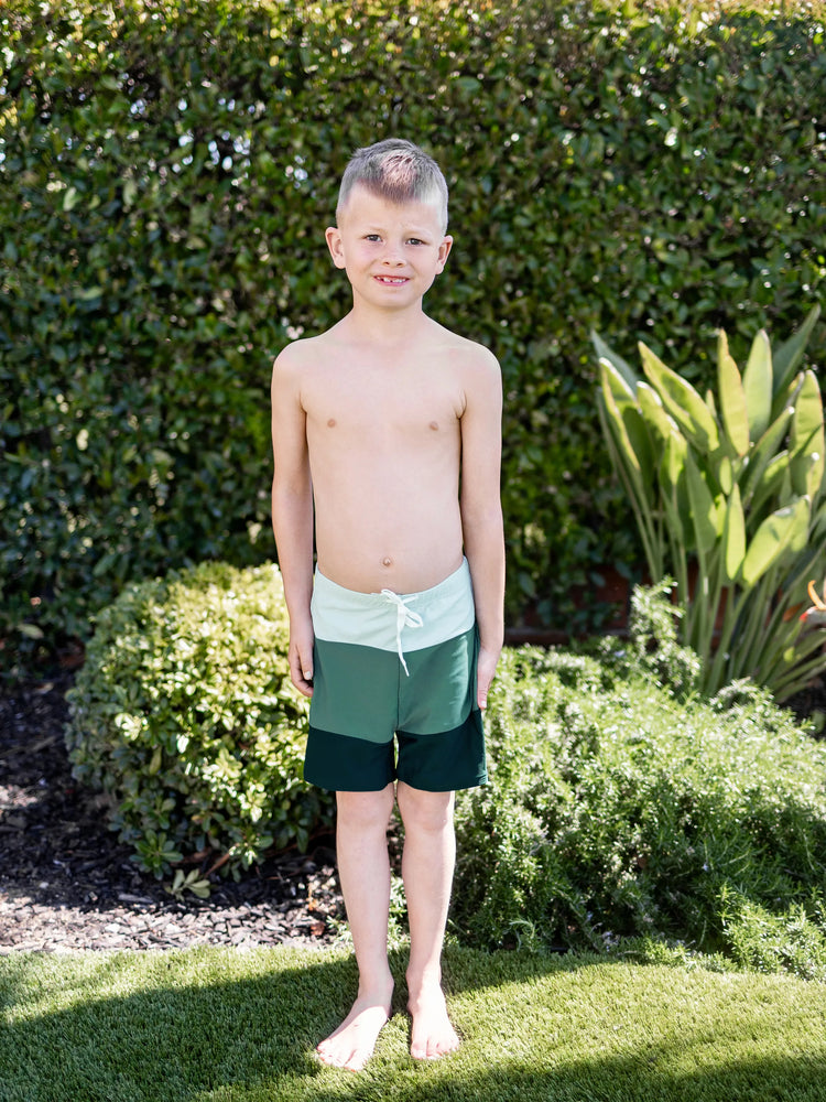 Bañador familiar a juego con bloques de color o traje de baño cruzado con escote en V lateral multicolor