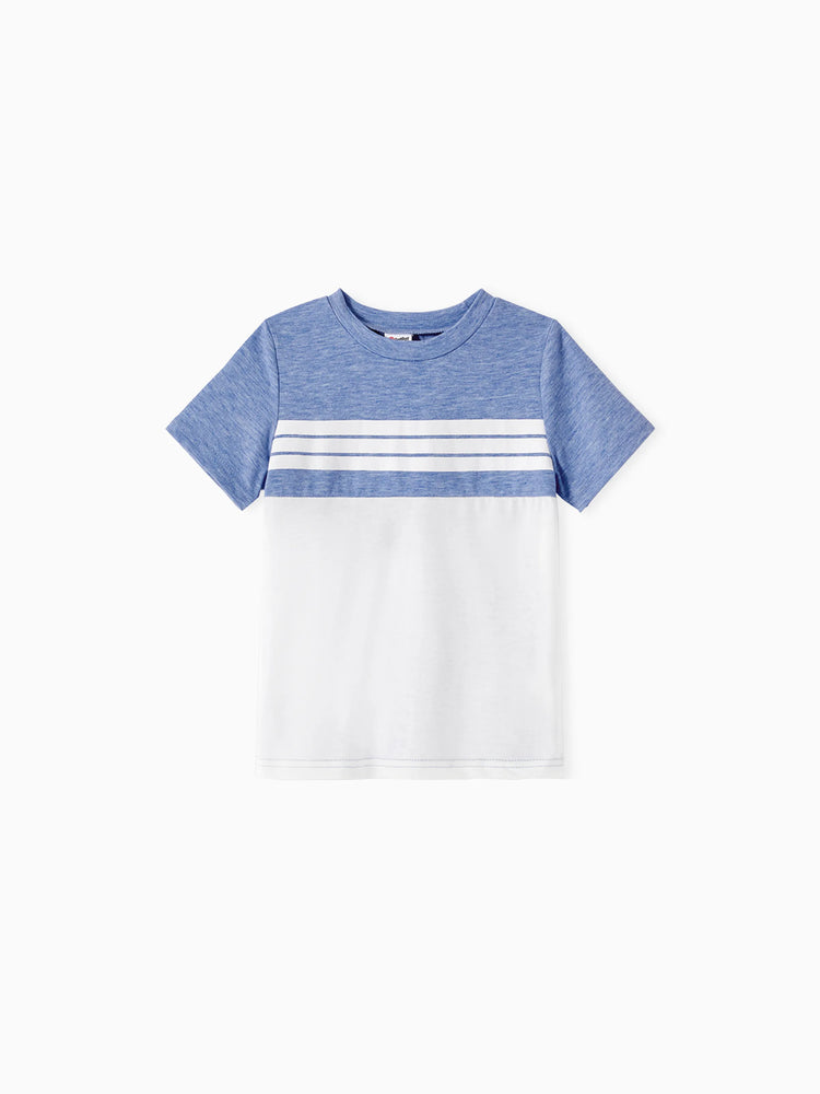 Family Matching Outfit: Floral Smocking Casual Suit BLUEWHITE