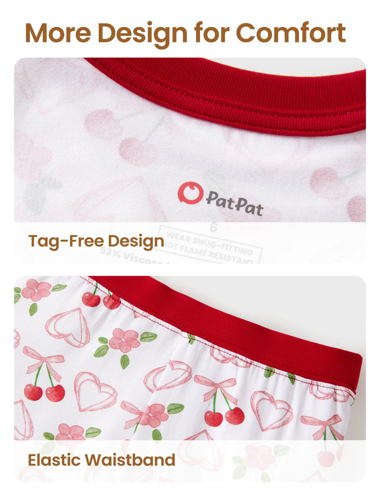 Pyjama de Noël/Halloween pour tout-petits/enfants Ensemble de pyjama 3 pièces en bambou Look 2 en 1 pour 4 saisons (ajustement parfait) Rouge