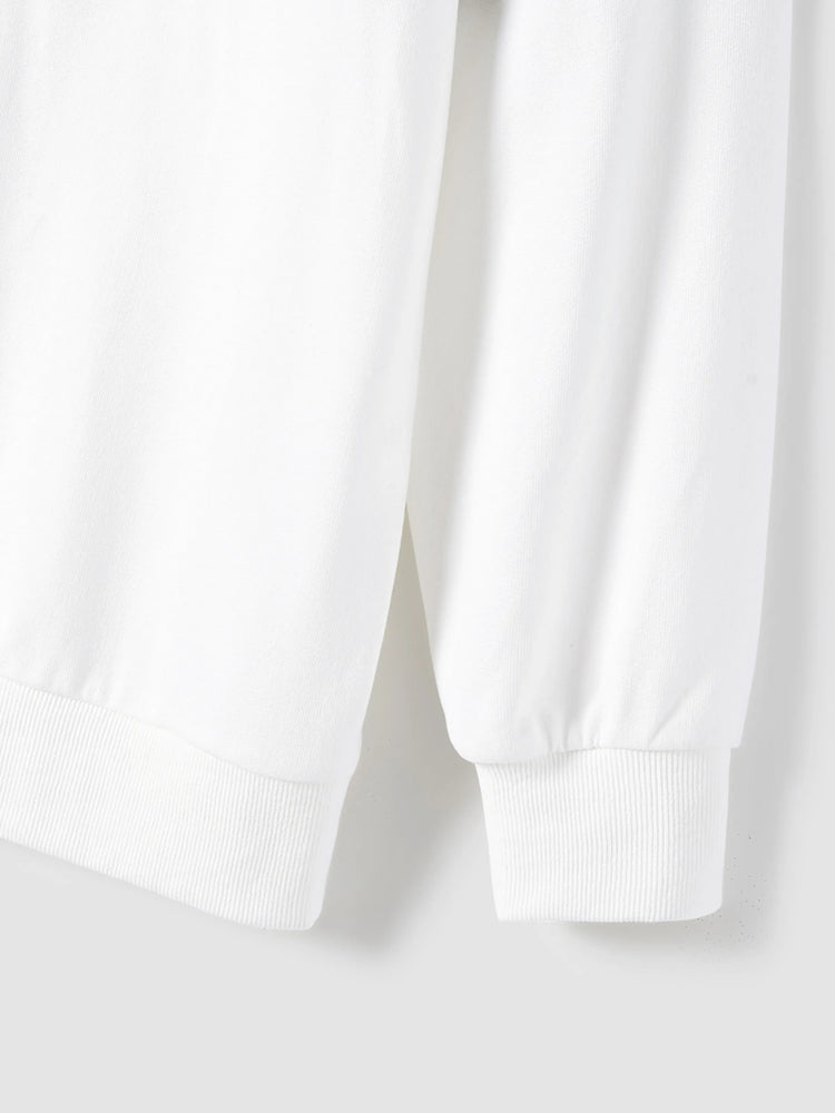 Family Matching Black-Almond Mesh Skirt and Classic Round Neck Long Sleeve Tops Sets Black