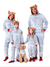 Christmas Onesies Matching Family Pajamas Set Reindeer Print Glow In The Dark PJS with Christmas Socks White/Gray