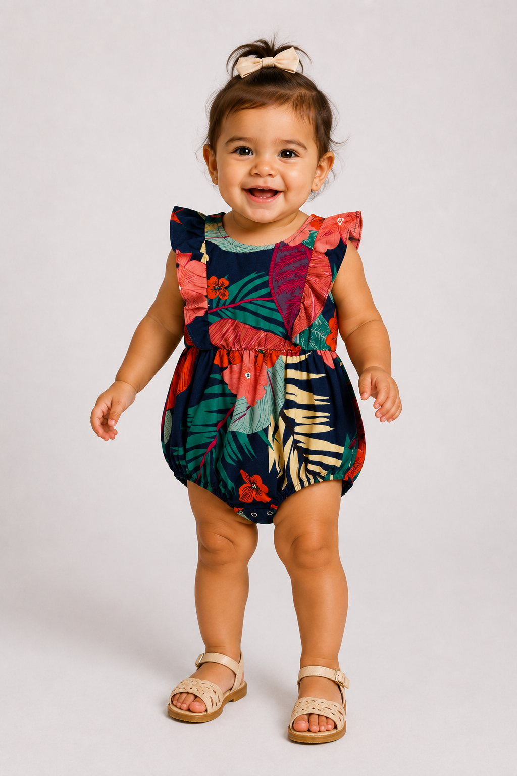 Mommy and Me Family Matching Sets Floral Panel Black tee and V-neck Strap Dress with Hidden Snap  Deep Blue
