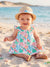 Ocean Vibes Baby Girl Tropical island Leaf Print Dress White