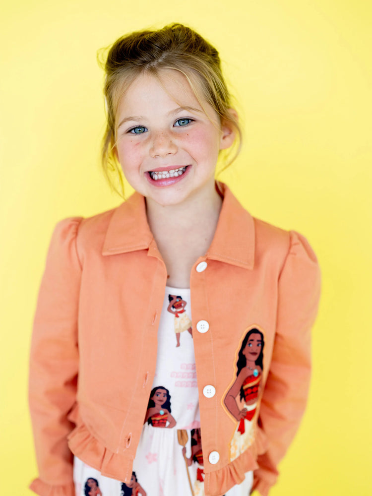 Ensemble 2 pièces robe et veste en coton Disney Princess Moana Naia™ pour petite fille, abricot