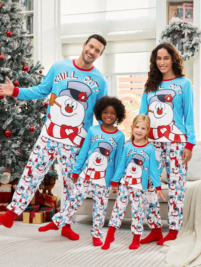 Frosty The Snowman Christmas Snowman Pattern Pajamas Sets with Christmas Socks