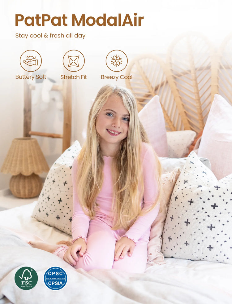 Halloween Pajama Set 2-piece Modal Pajamas With Childlike Print for Toddler / Kids ( Snug-Fitting ) Pink