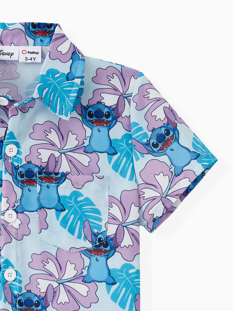 Disney Stitch Family Matching Naia? Stitch and Hawaii Style Floral Print Sleeveless Dress/Onesie£¯Shirt Multi-color