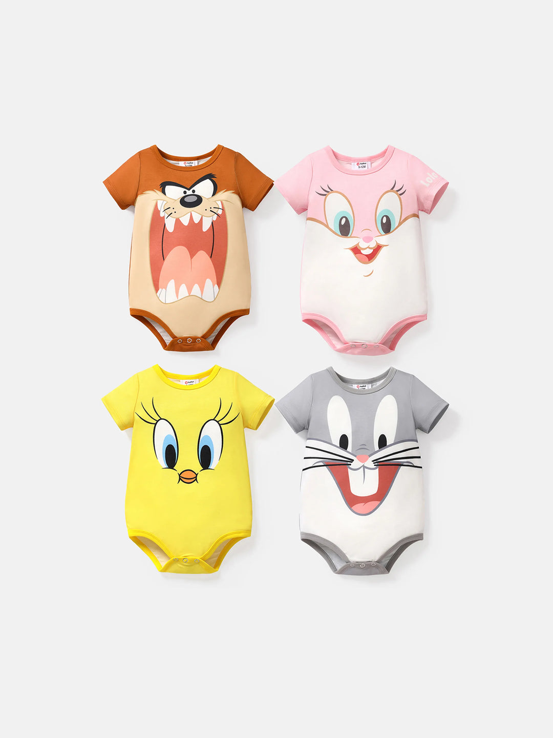 Combinaison Naia jaune à manches courtes, imprimé animal Looney Tunes pour bébé garçon/fille