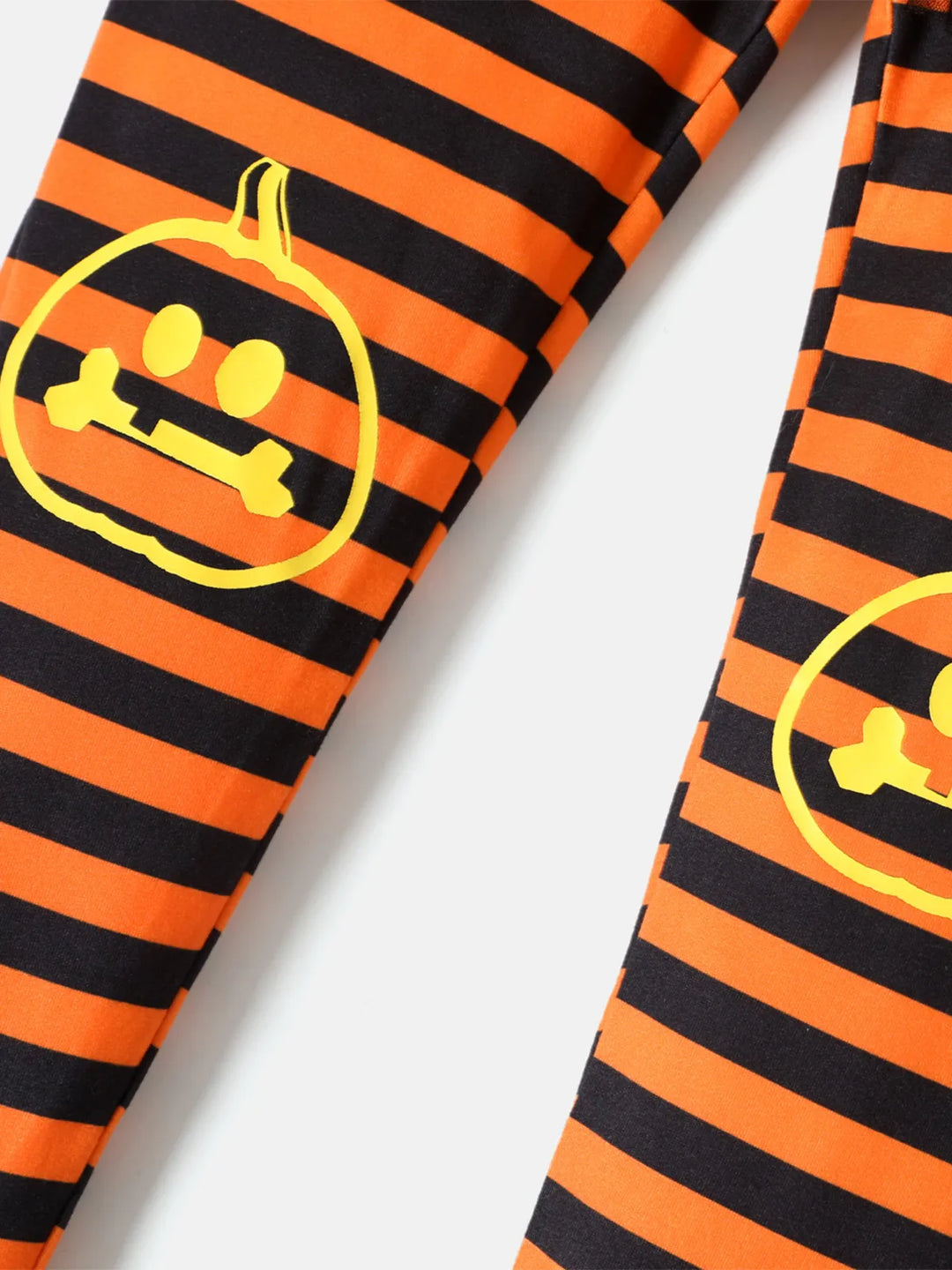 Conjunto de 2 piezas de camiseta de manga larga con estampado de Skye y leggings de malla a rayas de la Patrulla Canina para niña pequeña con bloques de color