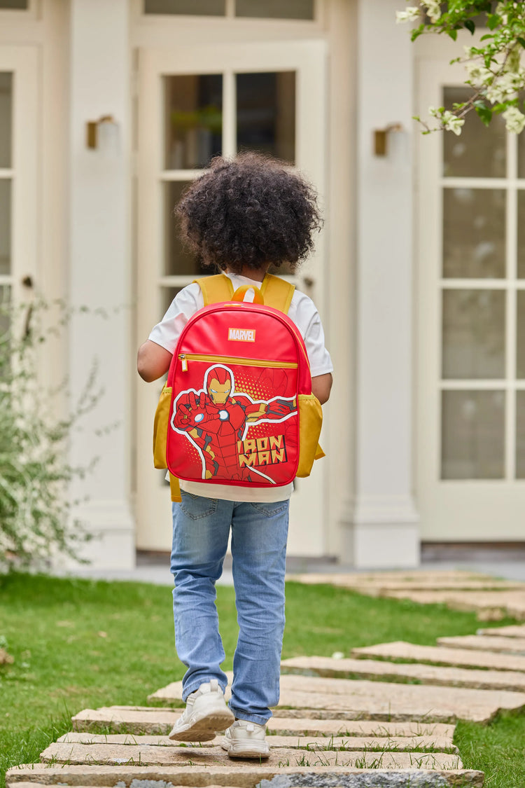 PatPat Marvel Iron Man Kids Backpack for Daycare and Kindergarten, Roomy Toddler Daypack with Comfortable Padded Shoulder Straps Red