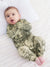 Baby Boy/Girl Plant Print Zip-up Snug-Fitting Wool Pajamas Green
