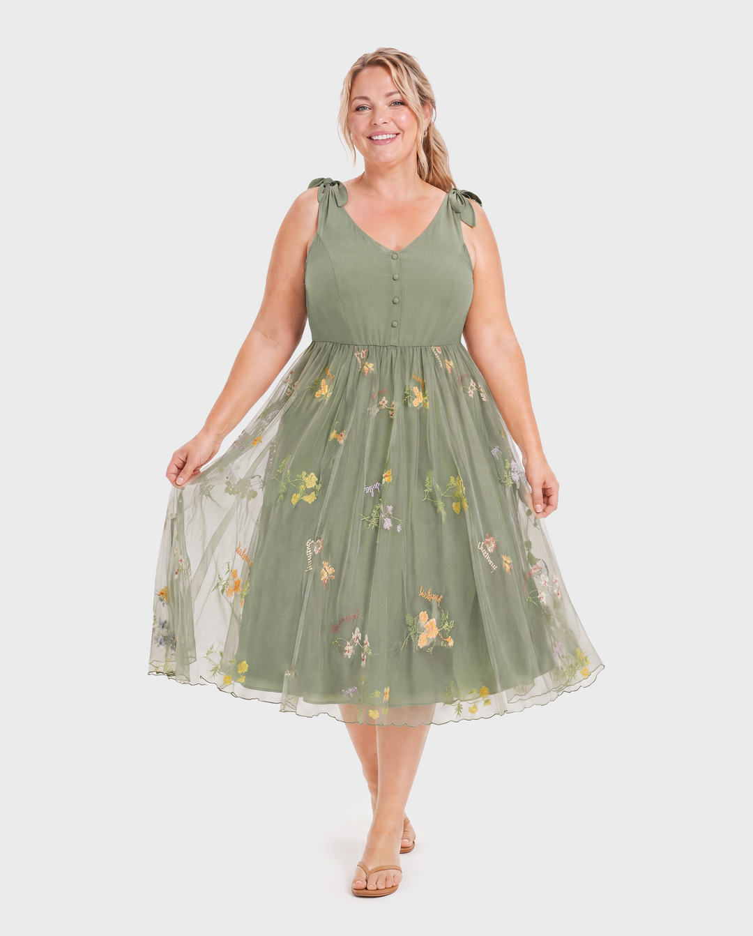 Mama & ich Polo-Kragen Kurzarm-Hemd oder V-Ausschnitt Träger-Mesh-Kleid Grün