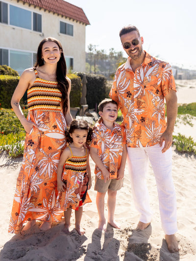 Robe/chemise assortie sans manches en crochet tropical à motif feuilles de palmiers Moana de Disney Princess Family, jaune