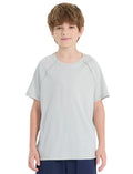 PatPat Lightflow Activewear Kid Boy Athletic Breathable Air-Grid Ultra Lightweight Short Sleeve T-Shirt Grey