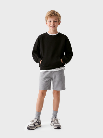 Toddler/Kids Unisex Crewneck Pullover Sweatshirt Black