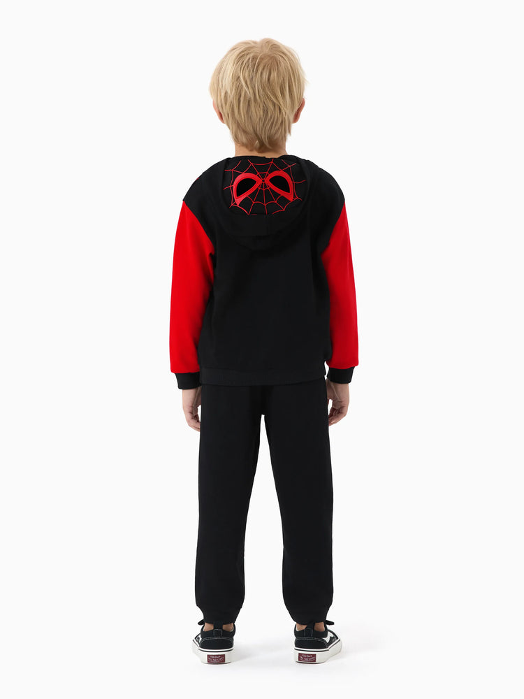 Marvel Kleinkind / Kind Junge 2pcs Superheld Kostüm Sweatshirt und Hosen Set mit eingebauter Maske rot