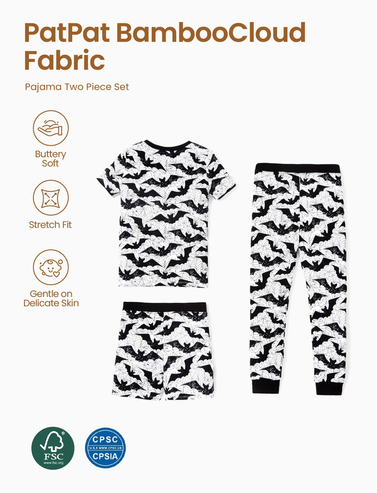 Pyjama 3 pièces en bambou pour garçon, idéal pour Noël ou Halloween, idéal pour les 4 saisons (coupe ajustée), gris