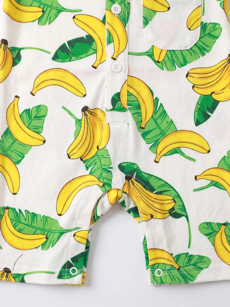 Fresh Market Baby Boy Banana Print Romper Yellow