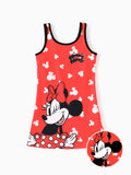 Disney Mickey and Friends Toddler/Kid Girl Naia? Minnie Mouse Pattern Colorblock Tank Dress Red