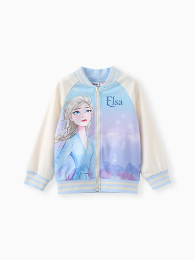 Disney Frozen Toddler Girl Elsa Tie-dye Bomber Jacket Blue