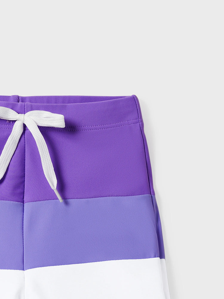 Traje de baño familiar de una pieza con nudo lateral y un solo hombro (secado rápido) ColorBlock