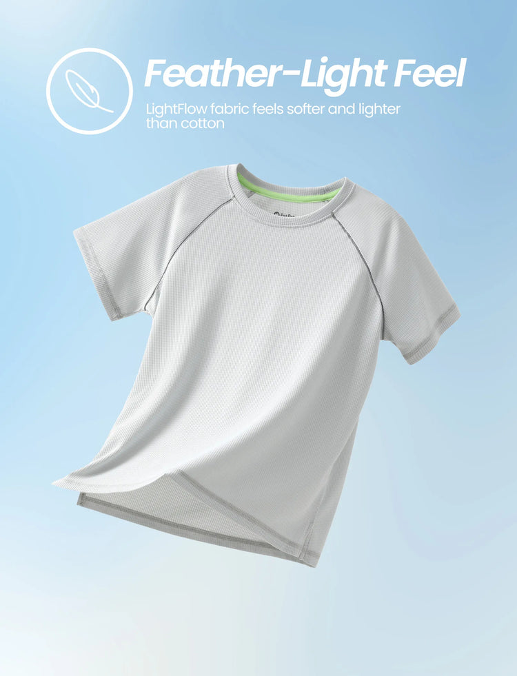 Camiseta deportiva ligera y transpirable de manga corta ultraligera PatPat Lightflow para niños, color gris