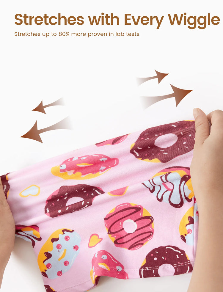 Kleinkind / Kinder 4-teiliger Pyjama aus Bio-Baumwolle 4-in-1 eng anliegendes Pajama-Set für Mädchen hellblau