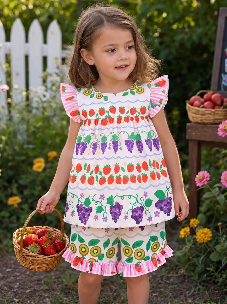 Fresh Market Toddler Girl Fruity Top & Shorts Set Multi-color
