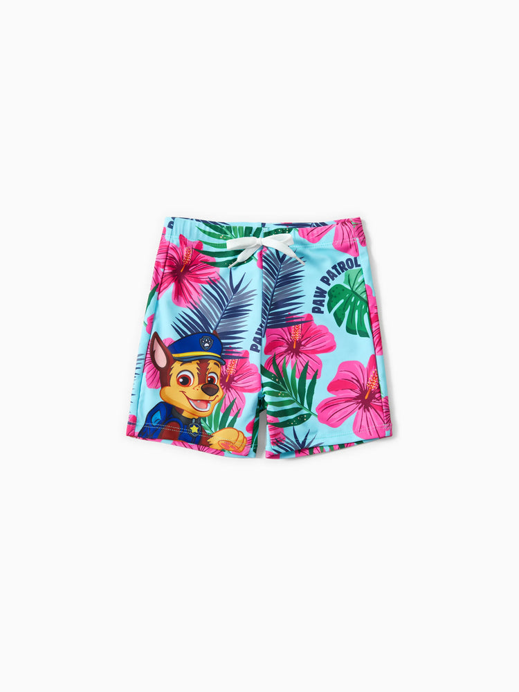 Toddler Boy PAW Patrol Large Flower All-over Print Swim Trunks Roseo