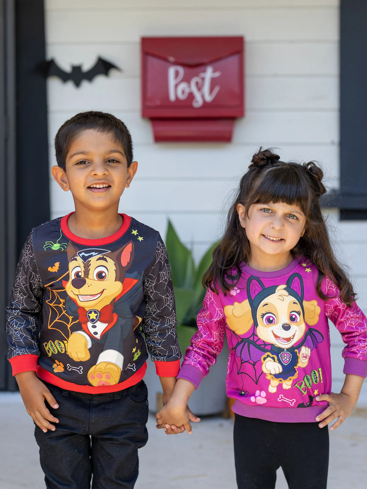 Sweat-shirt à manches longues pour petite fille Skye de la Pat' Patrouille d'Halloween, violet