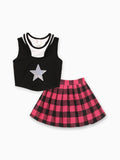 NEON Pop Toddler/Kid Girl Top & Skirt Set Black