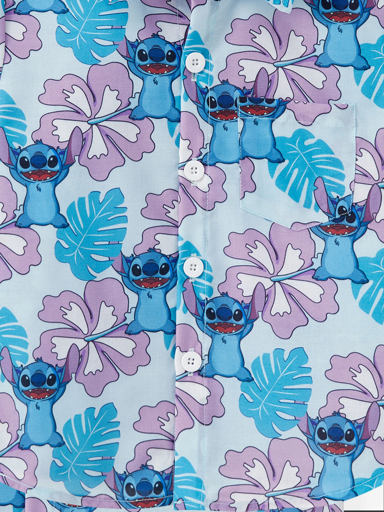 Disney Stitch Family Matching Naia? Stitch and Hawaii Style Floral Print Sleeveless Dress/Onesie£¯Shirt Multi-color