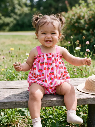 Fresh Market Baby Girl Strawberry Top & Bloomer Set Hot Pink