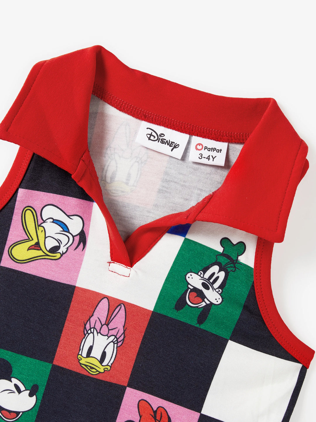 Disney Mickey and Friends Mommy and Me Family Matching Naia™ Colorful Checkered Pattern Top/Sleeveless Dress/Onesie Multi-color