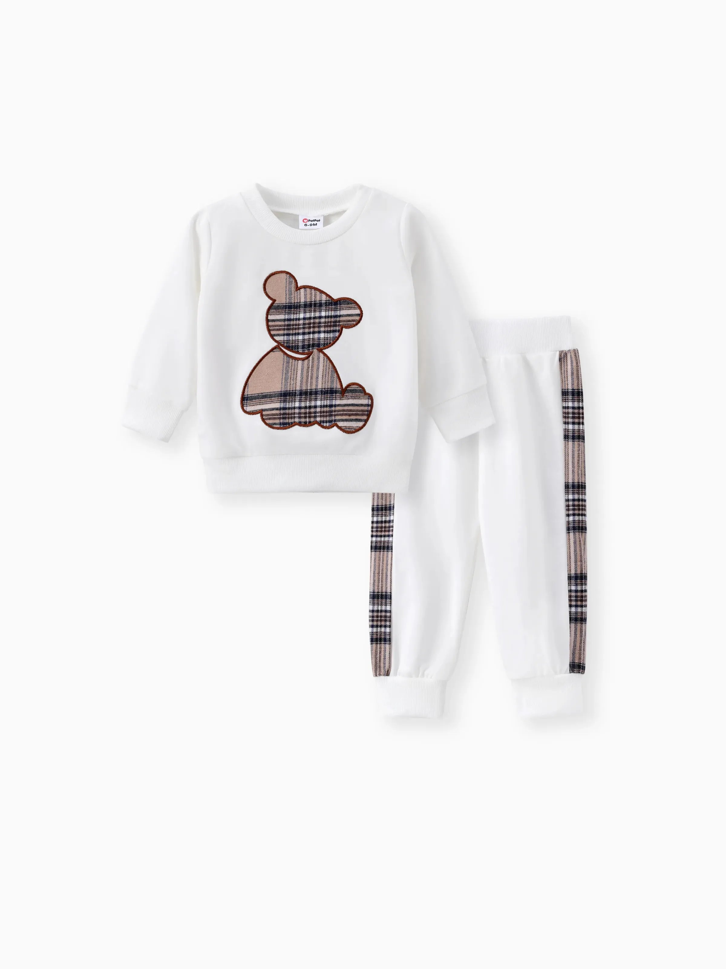 Ensemble Bébé Garçon 2 Pièces - Sweat-shirt Patchwork + Pantalon Jogger - Pour 0 à 3 Ans - Cadeau Noël Ou Fête