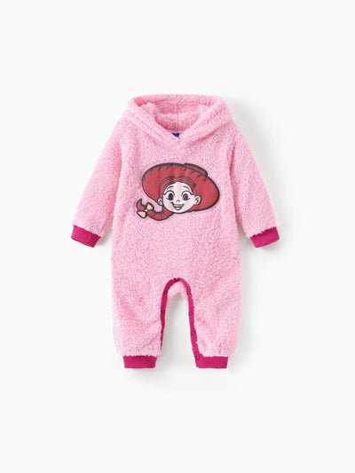 Toy Story Baby Girl Jessie Double-sided Fleece Hooded Jumpsuit Pink