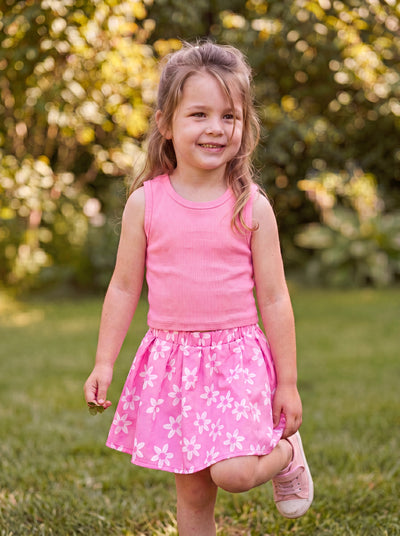 Fresh Market Toddler Girl Floral Top & Skirt Set Pink