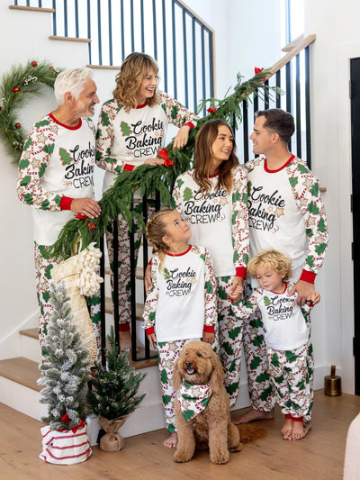 Christmas Matching Family Pajamas Set Christmas Tree Print Red and Apricot PJS with Christmas Socks Apricot