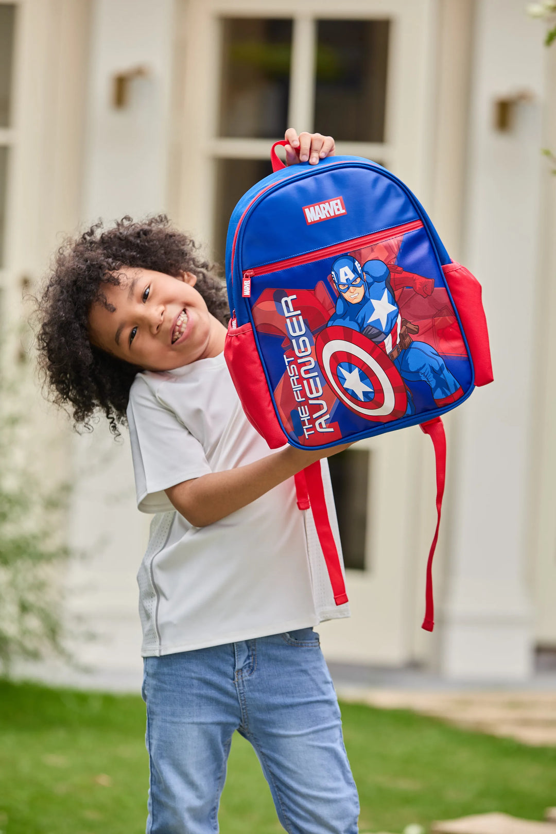 PatPat Marvel Captain America Kids Backpack for Daycare and Kindergarten, Roomy Toddler Daypack with Comfortable Padded Straps Blue