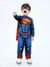 Justice League Toddler Boy Superman/Batman 3pcs Cosplay Costume with Removable Cloak Set Blue