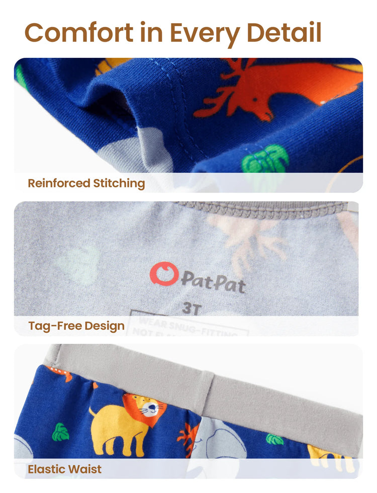 Kleinkind / Kinder 4-teiliger Pyjama aus Bio-Baumwolle 4-in-1 PJ Snug Fit Pjs für Mädchen / Jungen grau