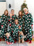 Christmas Matching Family Fleece Pajamas Set Santa Claus and Candy Cane Print PJS with Christmas Socks Dark Green